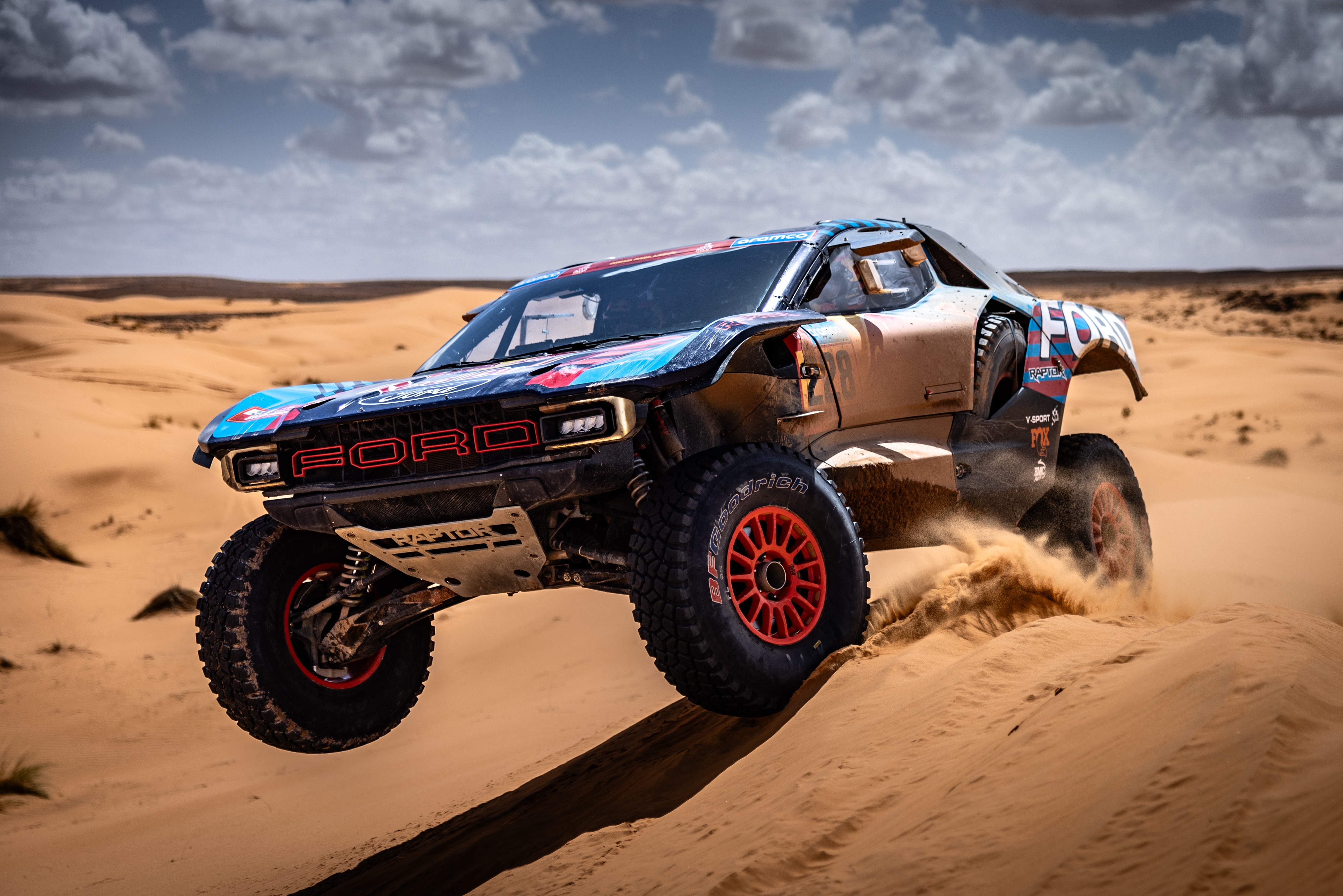 The Raptor T1+ at the 2024 Rallye du Maroc.